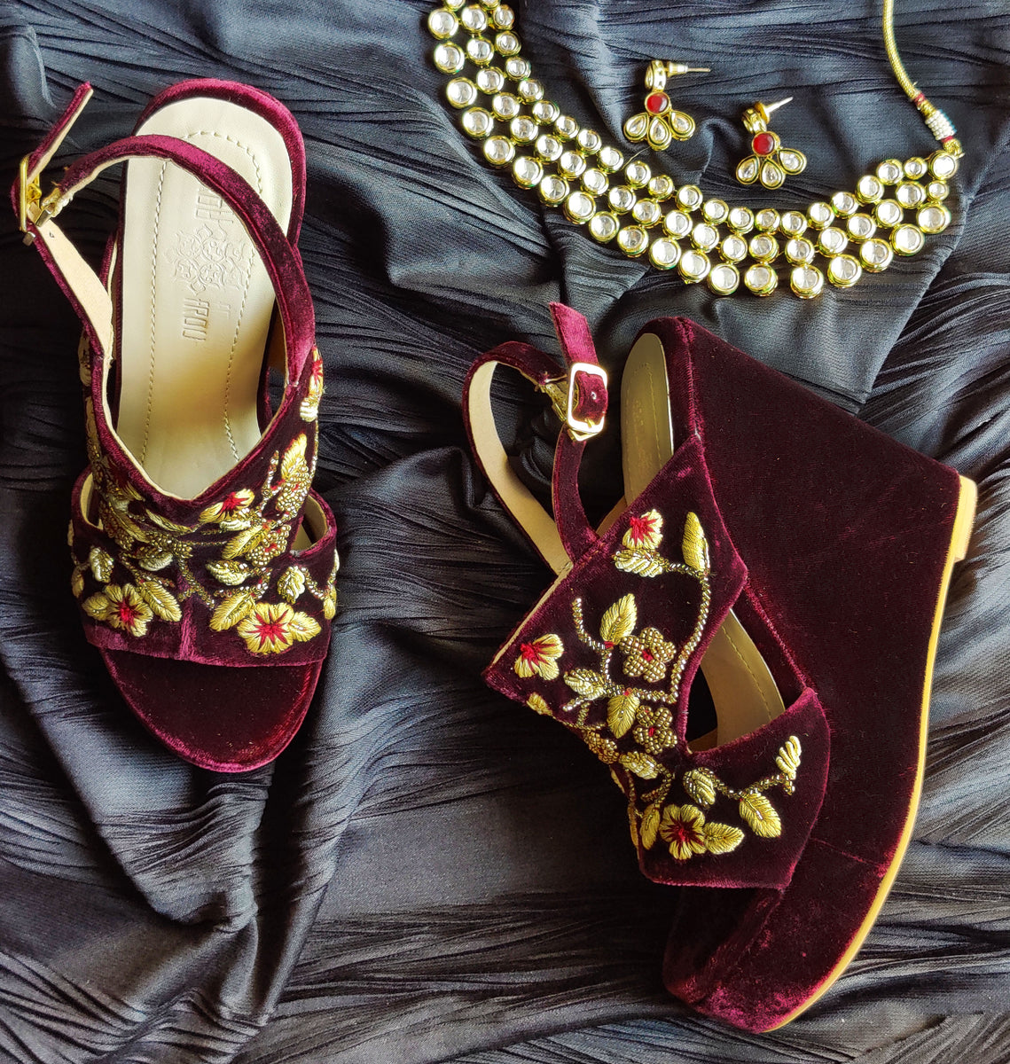 Kiyana Velvet Wedges